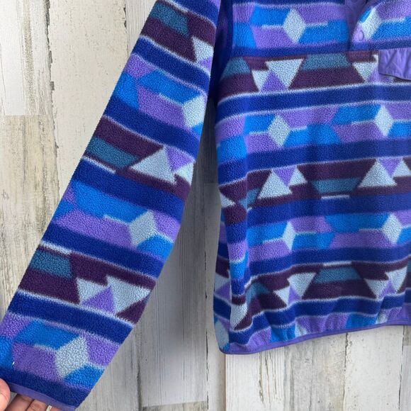 Patagonia Women's Synchilla Purple/Blue Fleece Snap T Pullover Size small - Picture 5 of 11
